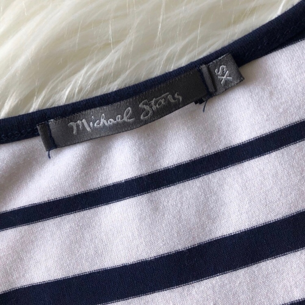 Michael Stars Faux Wrap Dress Navy & White Size XS - Picture 3 of 5